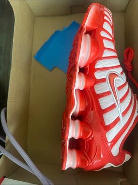 Nike Shox TL GSRed and White Athletic Sneakers